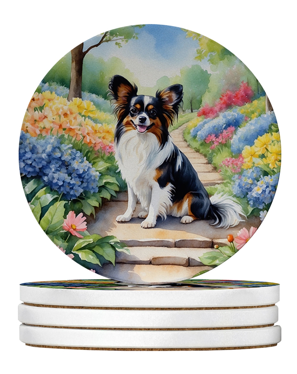 DAC6684RCS4 4 x 4 in. Papillon Spring Path Sandstone Coasters - Large - Pack of 4