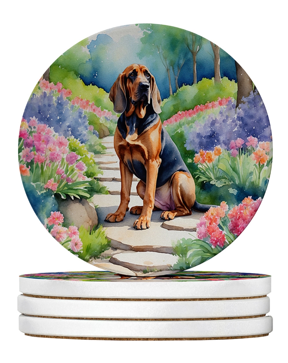 DAC6571RCS4 4 x 4 in. Bloodhound Spring Path Sandstone Coasters - Large - Pack of 4