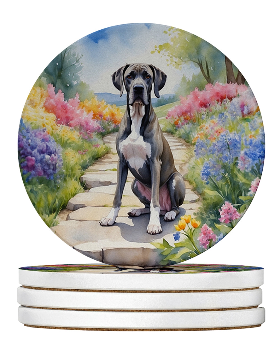 DAC6642RCS4 4 x 4 in. Great Dane Spring Path Sandstone Coasters - Large - Pack of 4