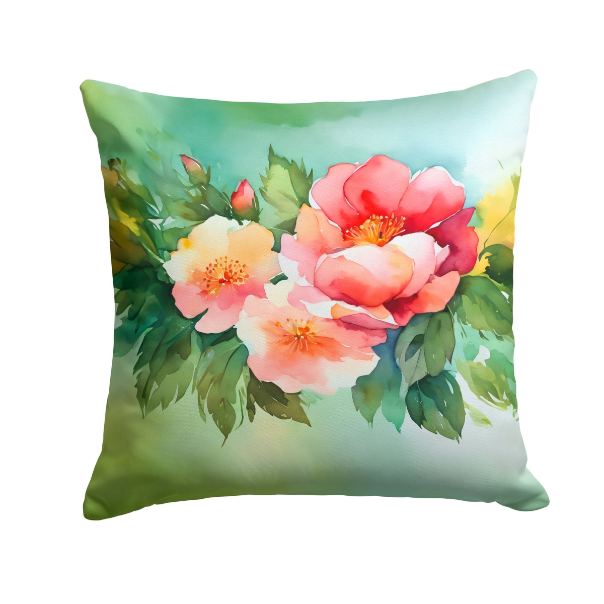 DAC1639PW1414 14 x 14 in. Georgia Cherokee Rose in Watercolor Throw Pillow