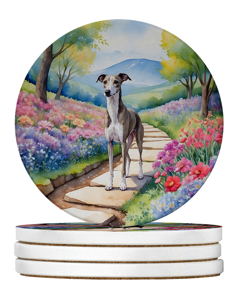 DAC6733RCS4 4 x 4 in. Whippet Spring Path Sandstone Coasters - Large - Pack of 4