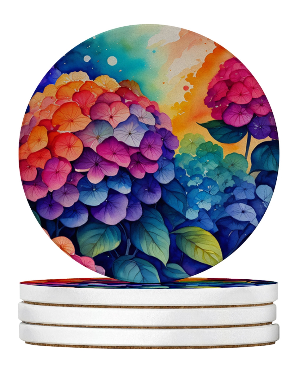 DAC1965RCS4 4 x 4 in. Colorful Hydrangeas Sandstone Coasters - Large - Pack of 4