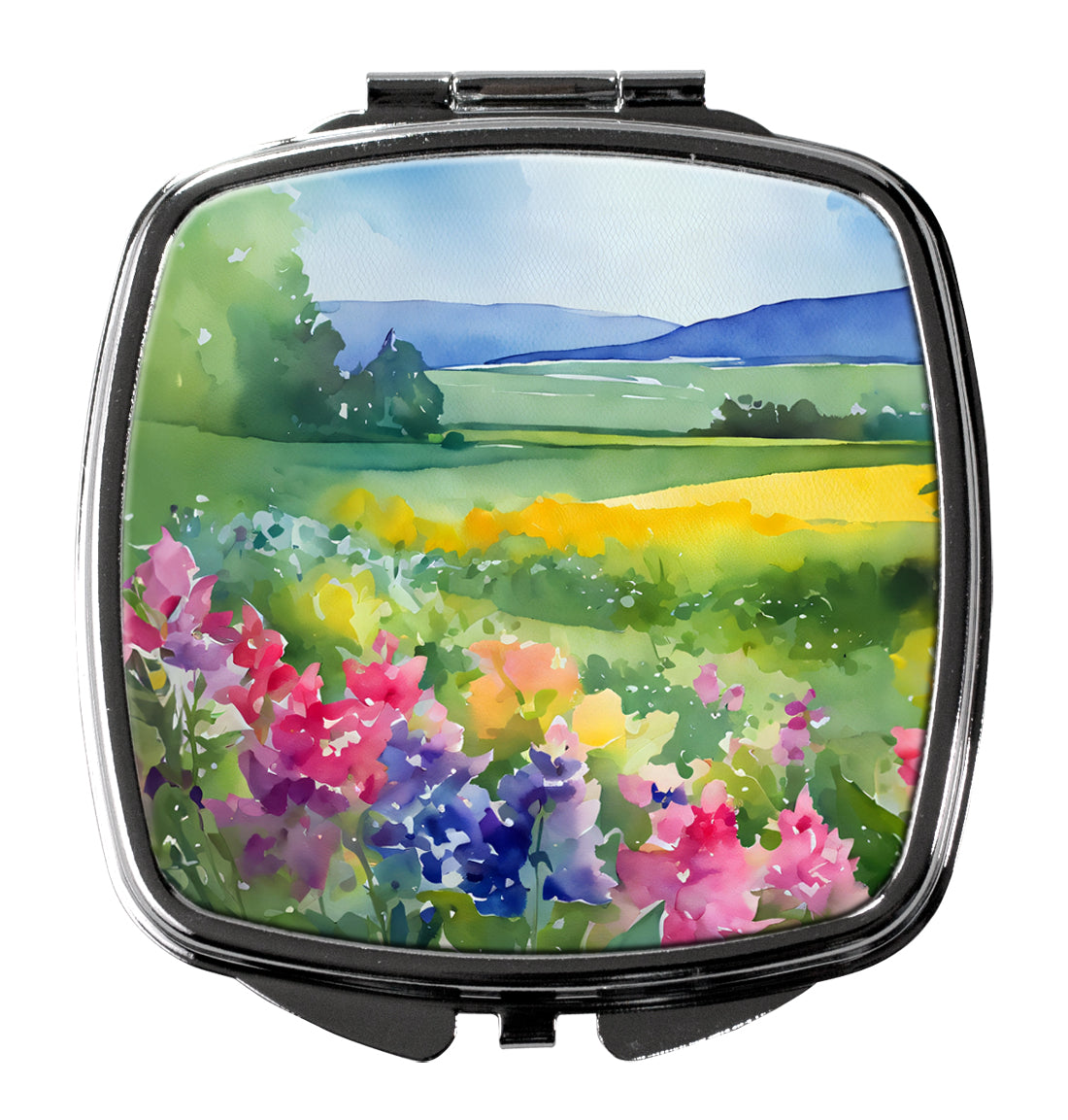 DAC1670SCM 3 x 2.75 in. Massachusetts Mayflowers in Watercolor Compact Mirror