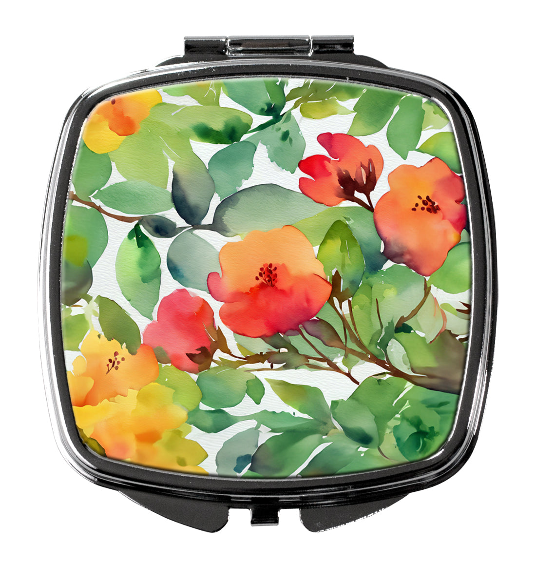 DAC1633SCM 3 x 2.75 in. Connecticut Mountain Laurels in Watercolor Compact Mirror
