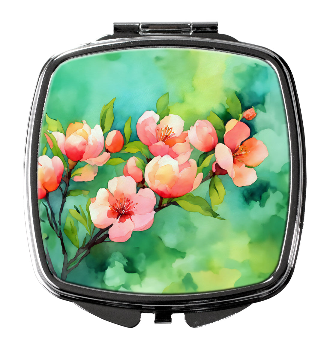 DAC1635SCM 3 x 2.75 in. Delaware Peach Blossom in Watercolor Compact Mirror
