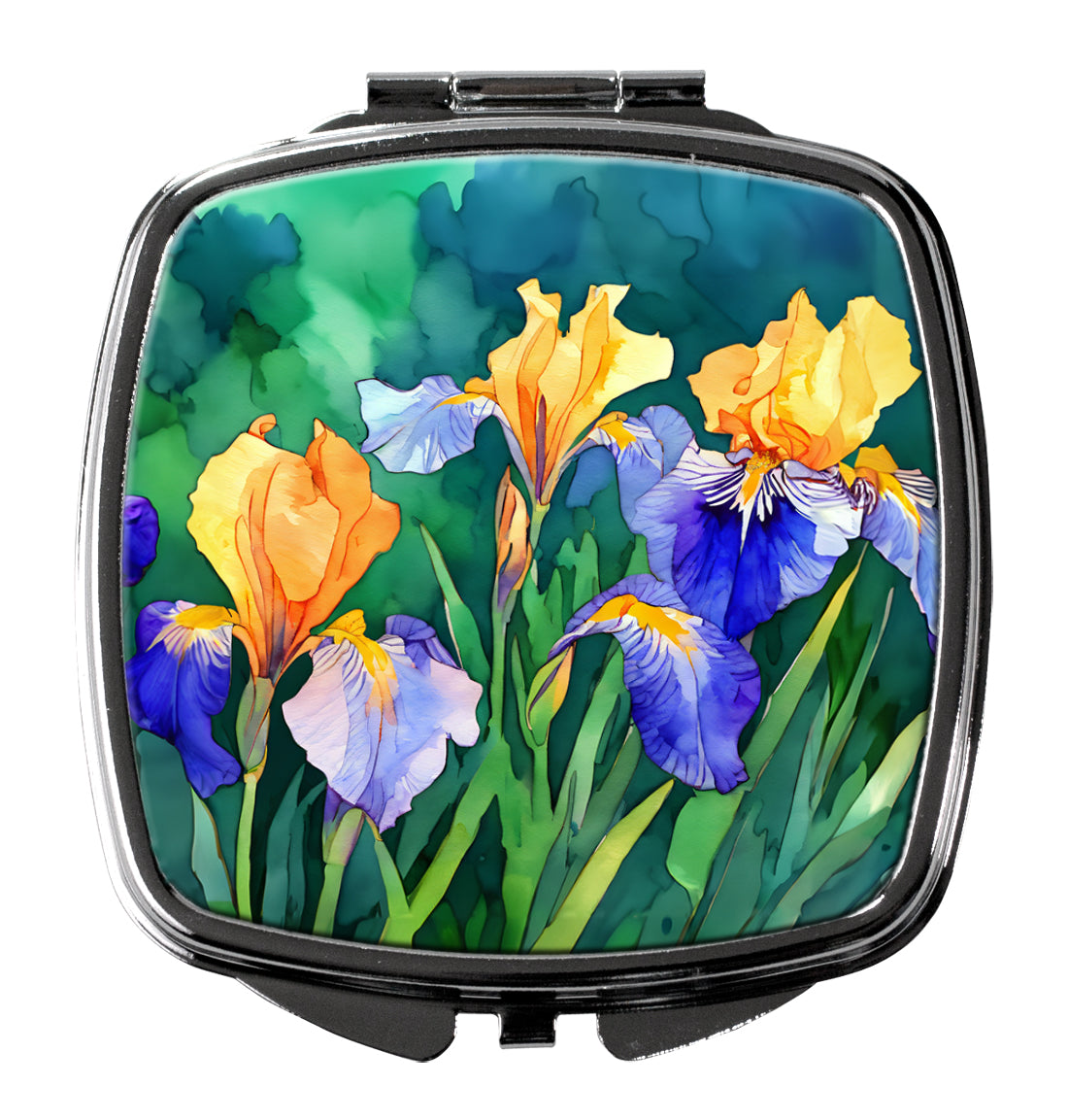 DAC1706SCM 3 x 2.75 in. Tennessee Iris in Watercolor Compact Mirror