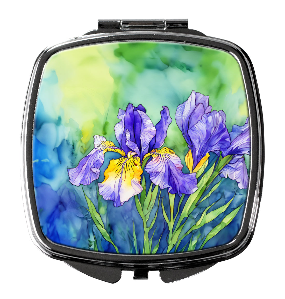 DAC1707SCM 3 x 2.75 in. Tennessee Iris in Watercolor Compact Mirror