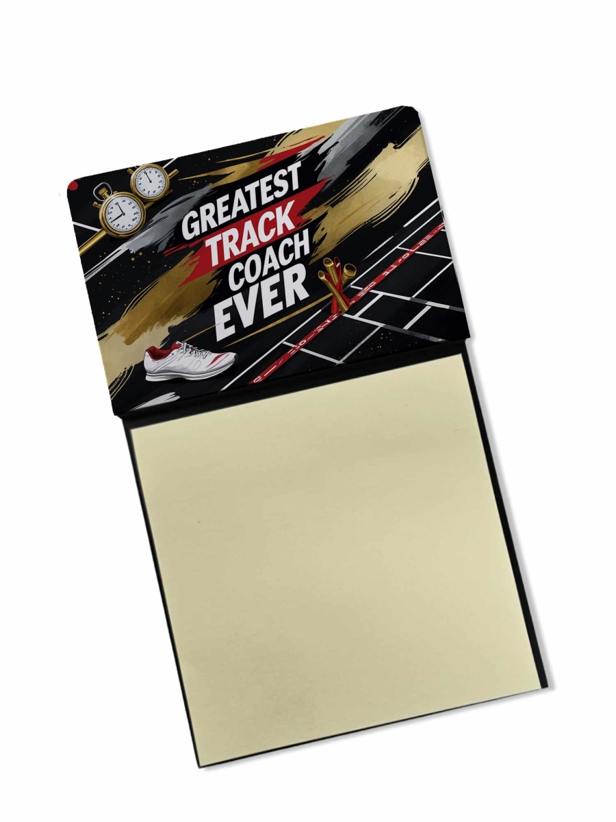 DAC8887TSN 5.25 x 3.25 in. Greatest Track Coach Ever Funny Sticky Note Holder for Teachers Gift