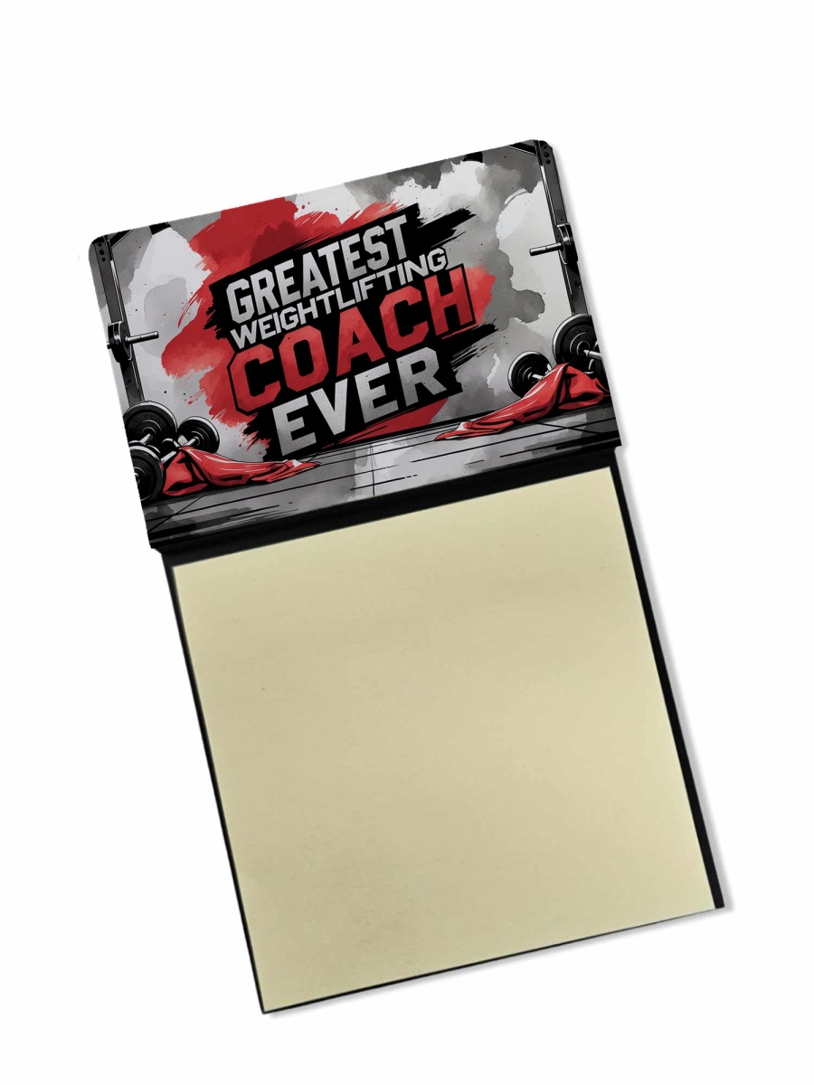 DAC8891TSN 5.25 x 3.25 in. Greatest Weightlifting Coach Ever Funny Sticky Note Holder for Teachers Gift