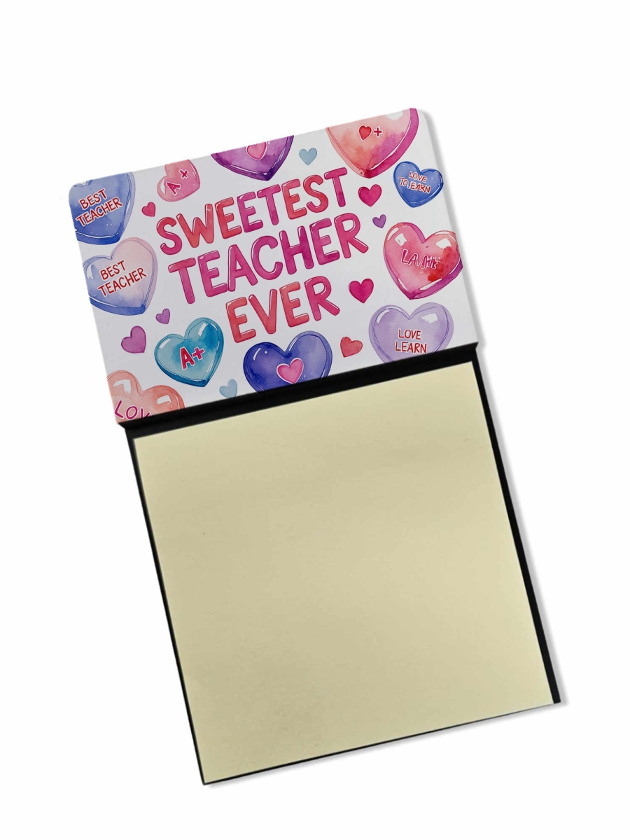 DAC8953TSN 5.25 x 3.25 in. Sweetest Teacher Ever Valentines Funny Sticky Note Holder for Teachers Gift