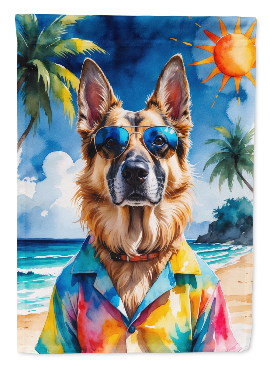 DAC8277GF 15.5 x 11.25 in. German Shepherd Summer Beach Time Garden Flag