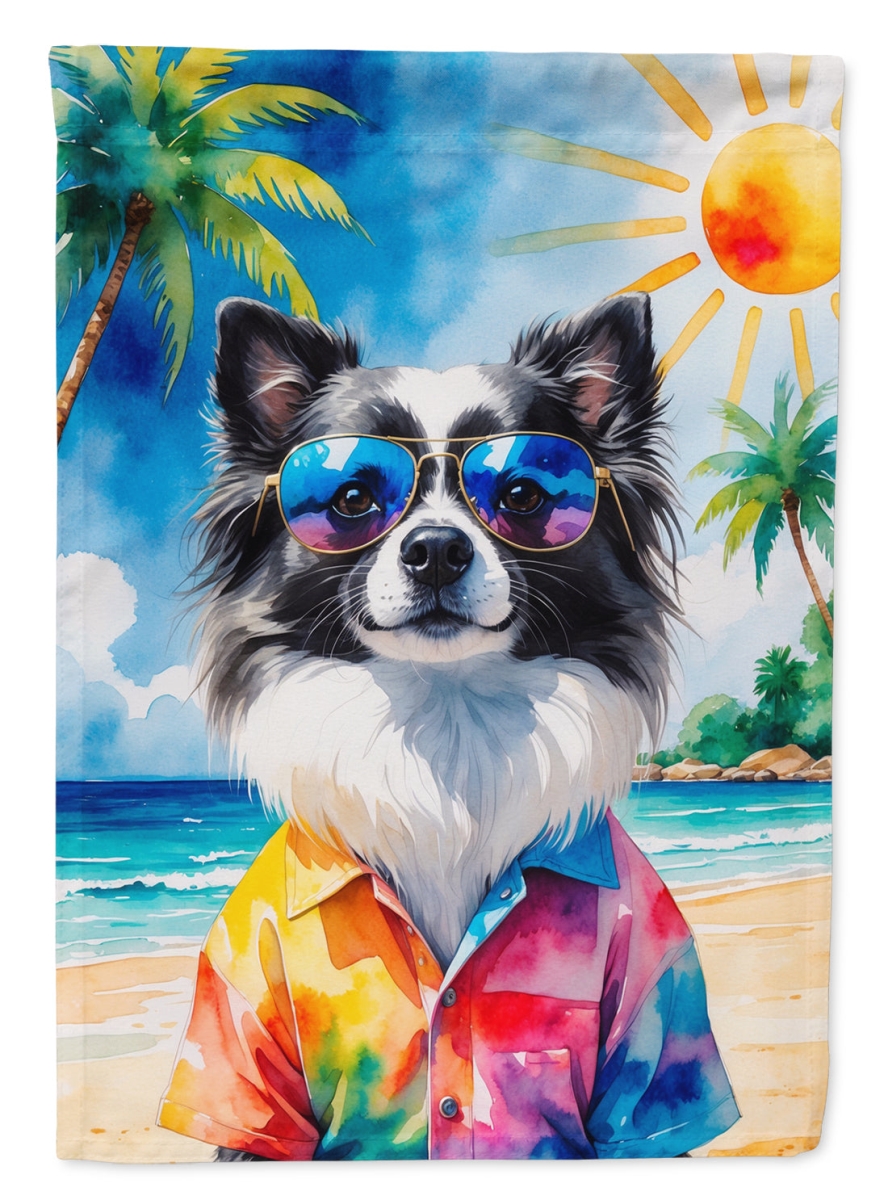 DAC8288CHF 40 x 28 in. Pomeranian Summer Beach Time House Flag