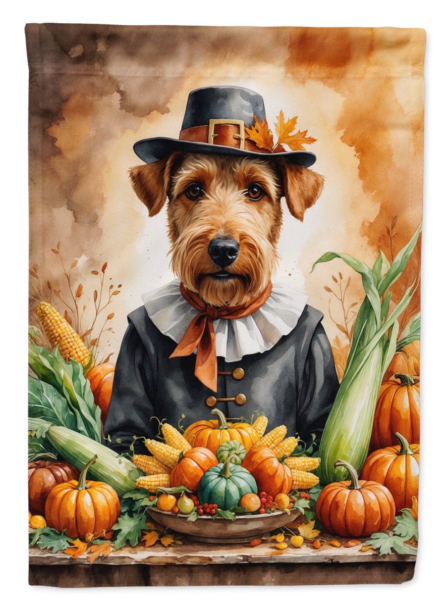 DAC8296CHF 40 x 28 in. Airedale Terrier Thanksgiving House Flag