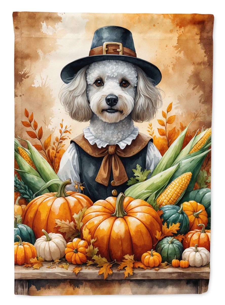 DAC8328CHF 40 x 28 in. White Poodle Thanksgiving House Flag