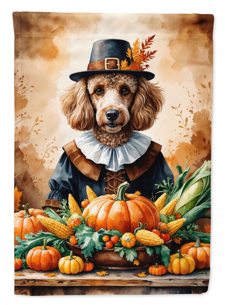 DAC8329CHF 40 x 28 in. Poodle Thanksgiving House Flag