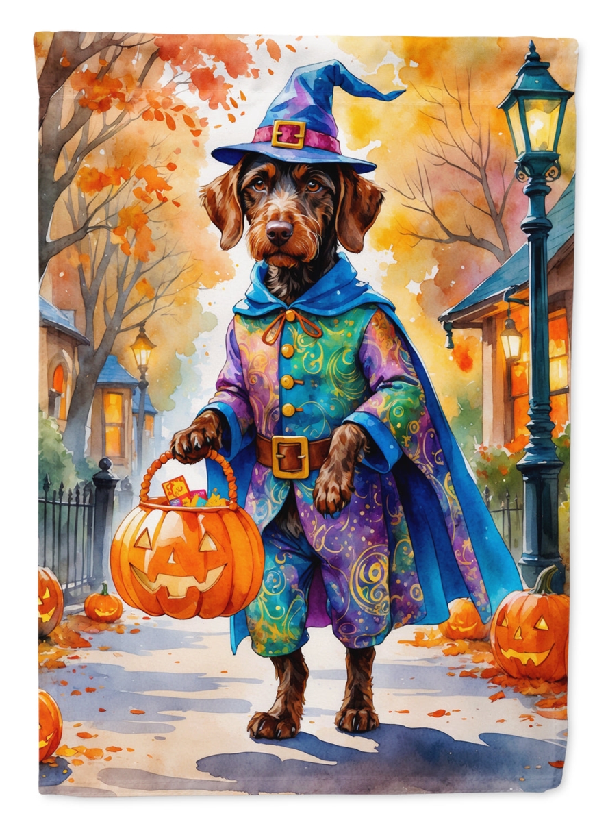 DAC8365GF 15.5 x 11.25 in. German Wirehaired Pointer Halloween Trick or Treat Garden Flag