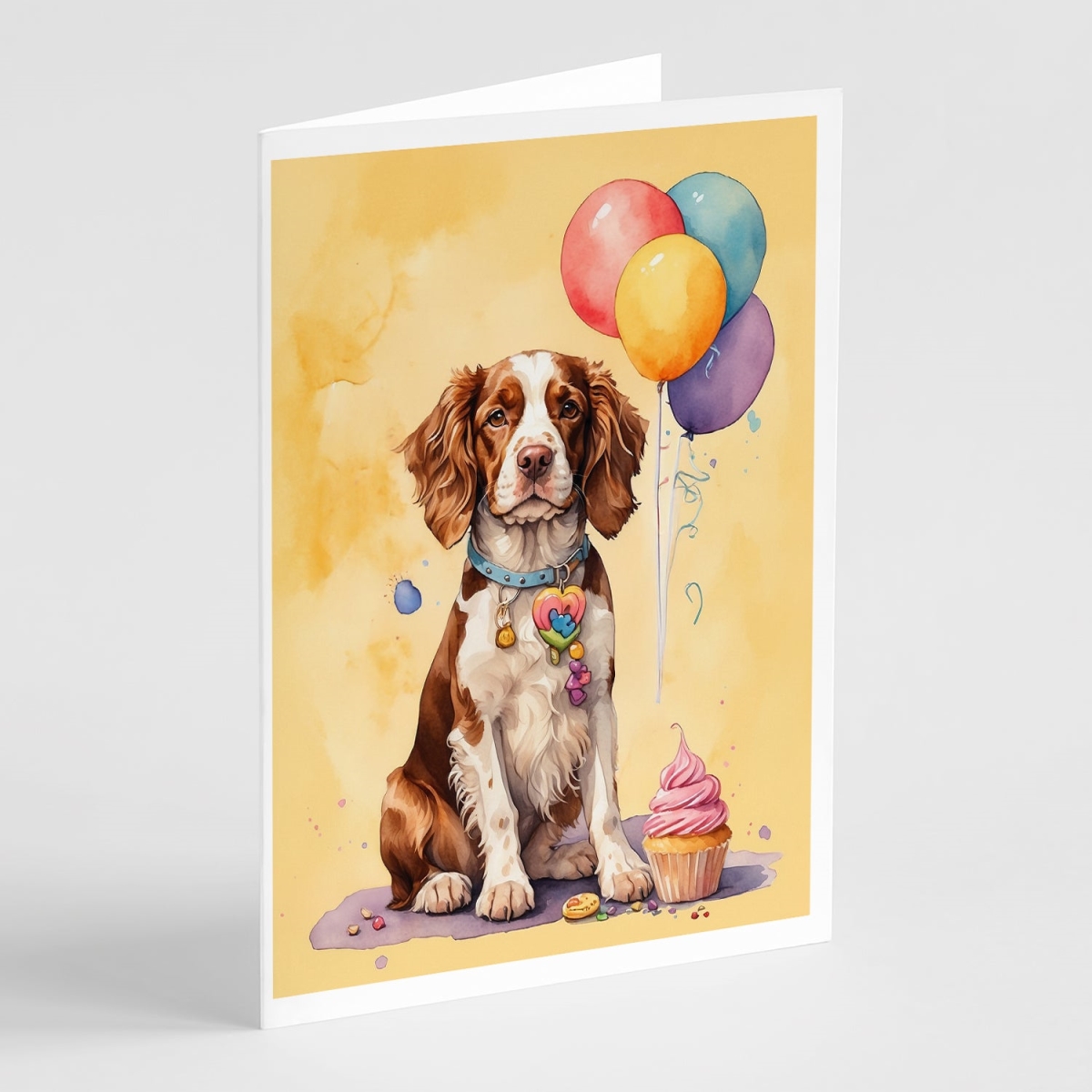 DAC8058GCA7P 5 x 7 in. Welsh Springer Spaniel Happy Birthday Greeting Cards - Pack of 8