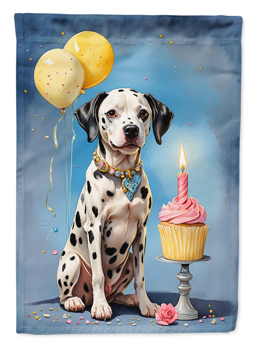 40 x 28 in. Dalmatian Happy Birthday House Flag