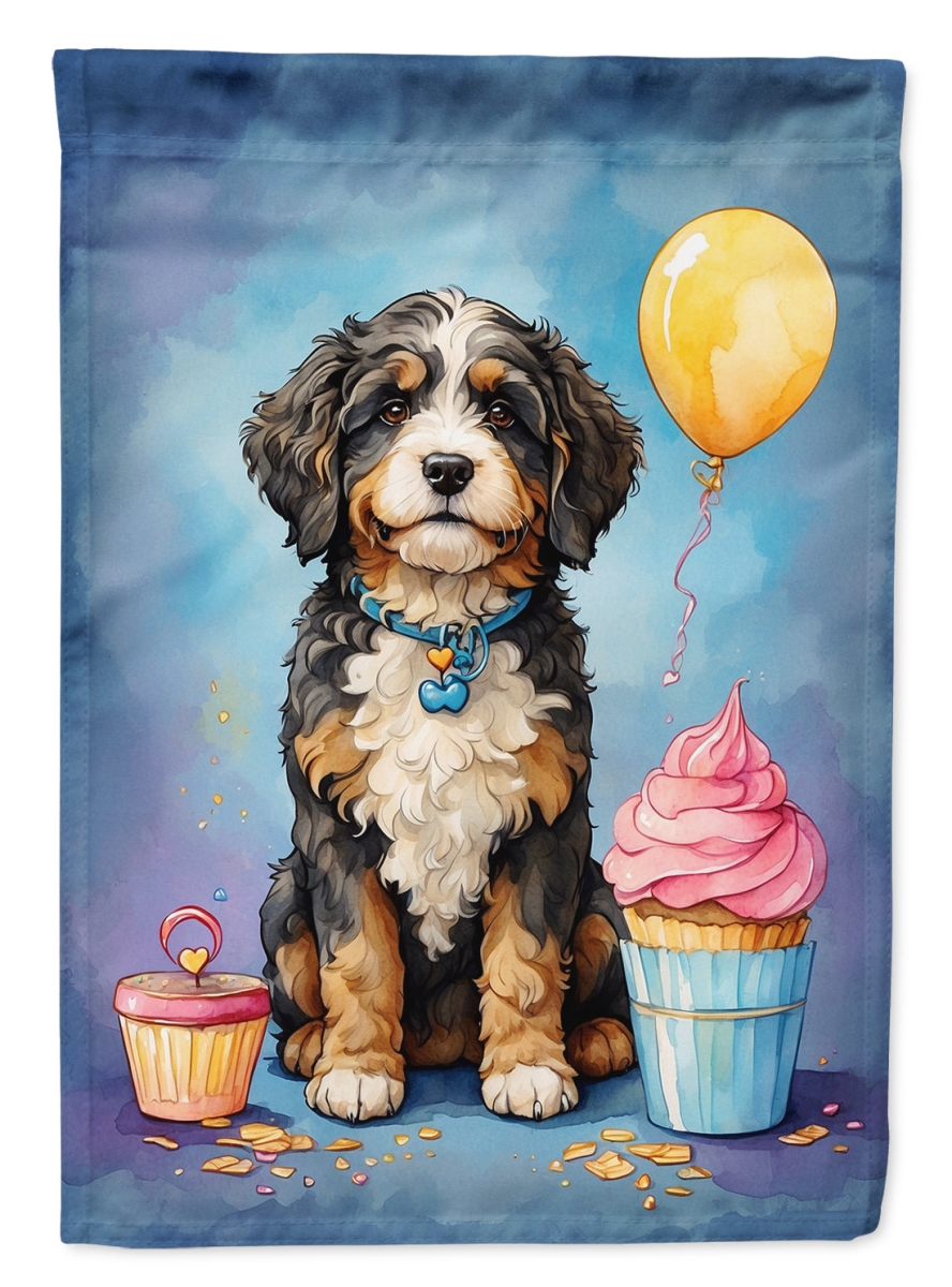 Berne Doodle Happy Birthday House Flag - Multicolor - 40 x 28 in. - Durable Double-Sided Design