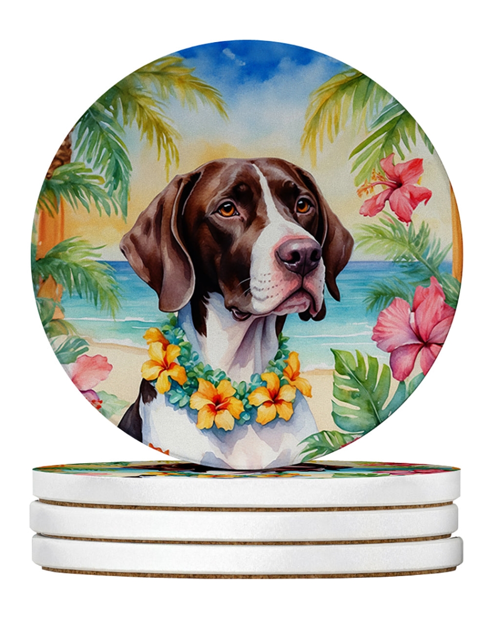 DAC6492RCS4 4 x 4 in. Pointer Luau Sandstone Coasters - Large - Pack of 4