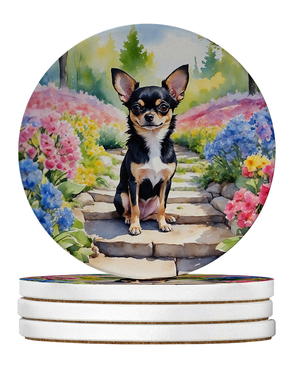 DAC6597RCS4 4 x 4 in. Chihuahua Spring Path Sandstone Coasters - Large - Pack of 4