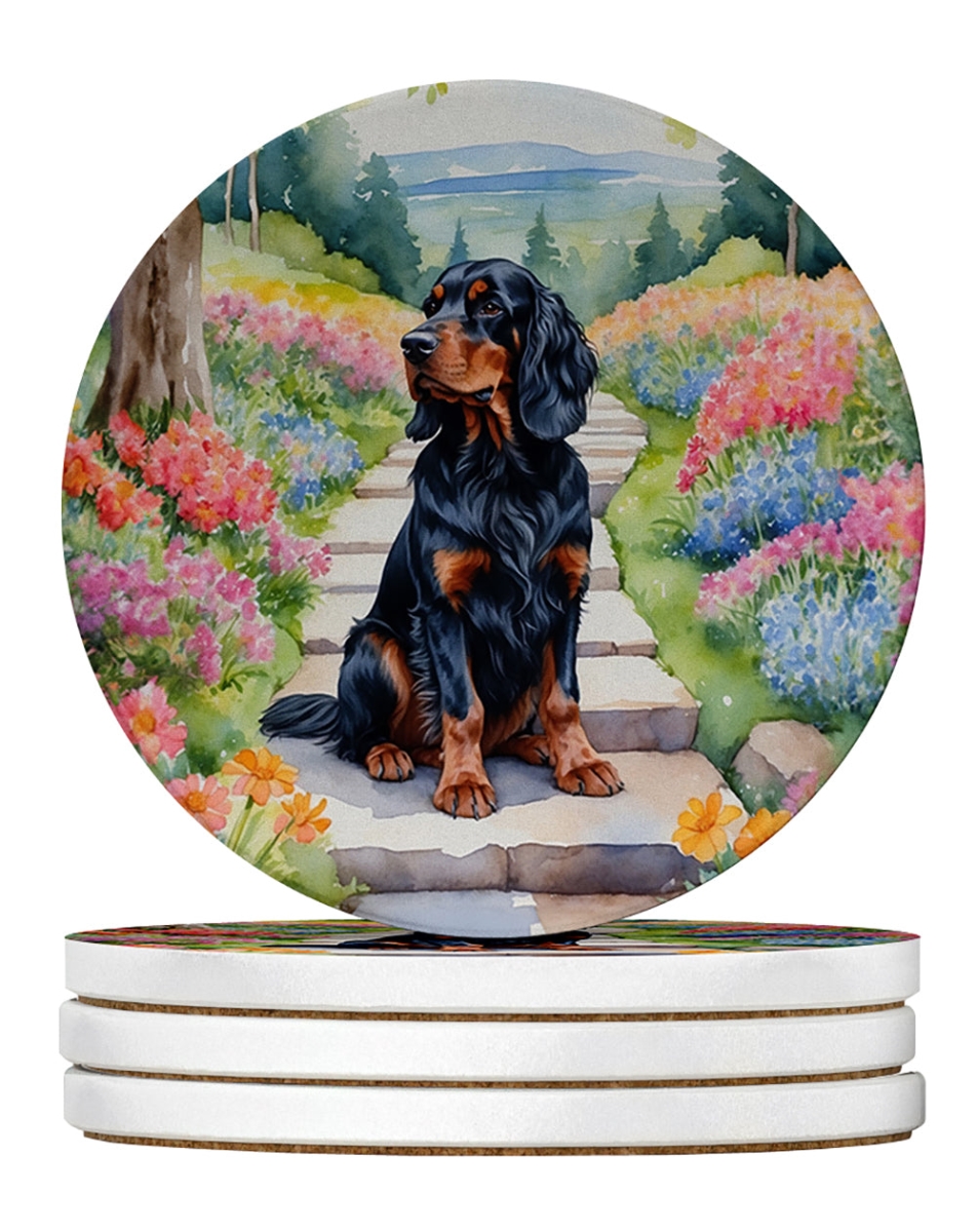DAC6639RCS4 4 x 4 in. Gordon Setter Spring Path Sandstone Coasters - Large - Pack of 4