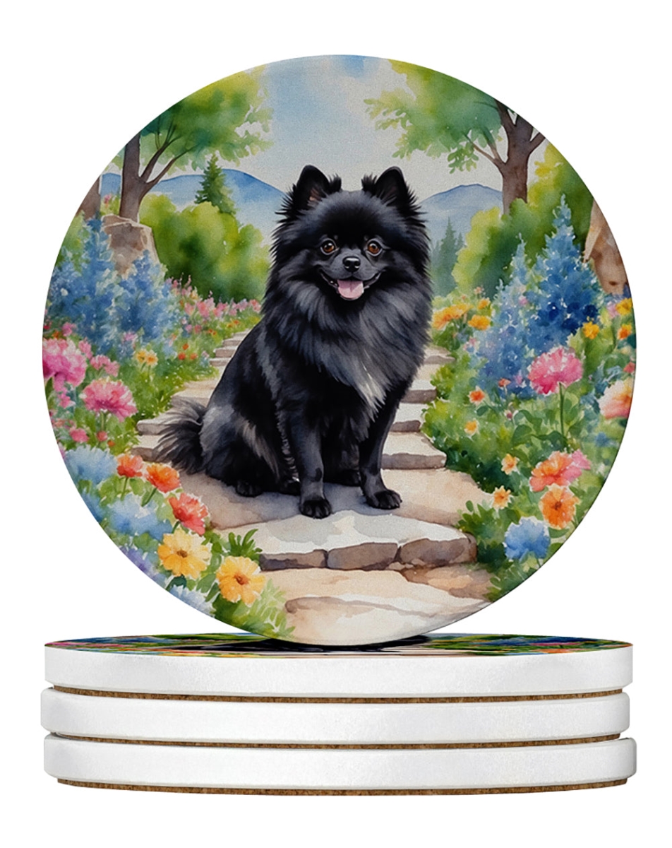 DAC6691RCS4 4 x 4 in. Pomeranian Spring Path Sandstone Coasters - Large - Pack of 4