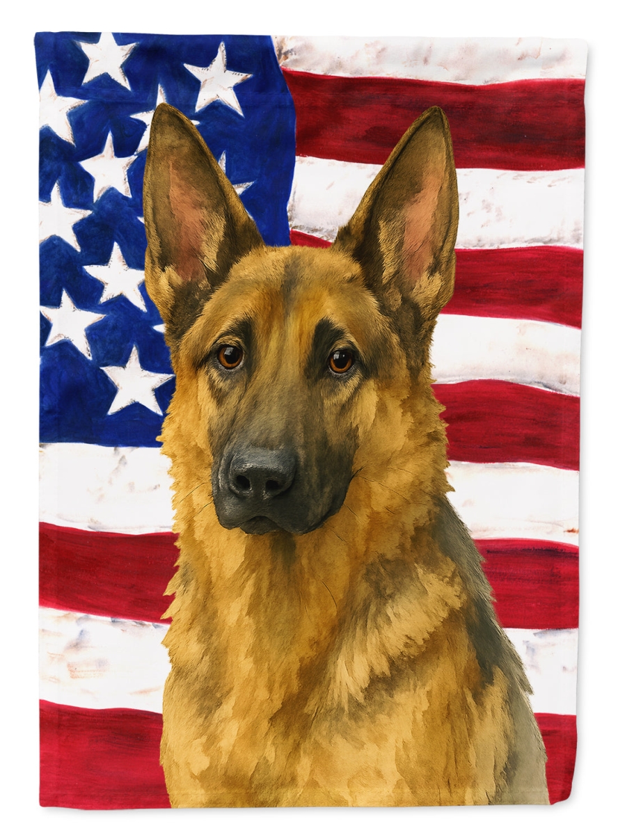 WDK6098CHF 40 x 28 in. Sable German Shepherd American Flag House Flag