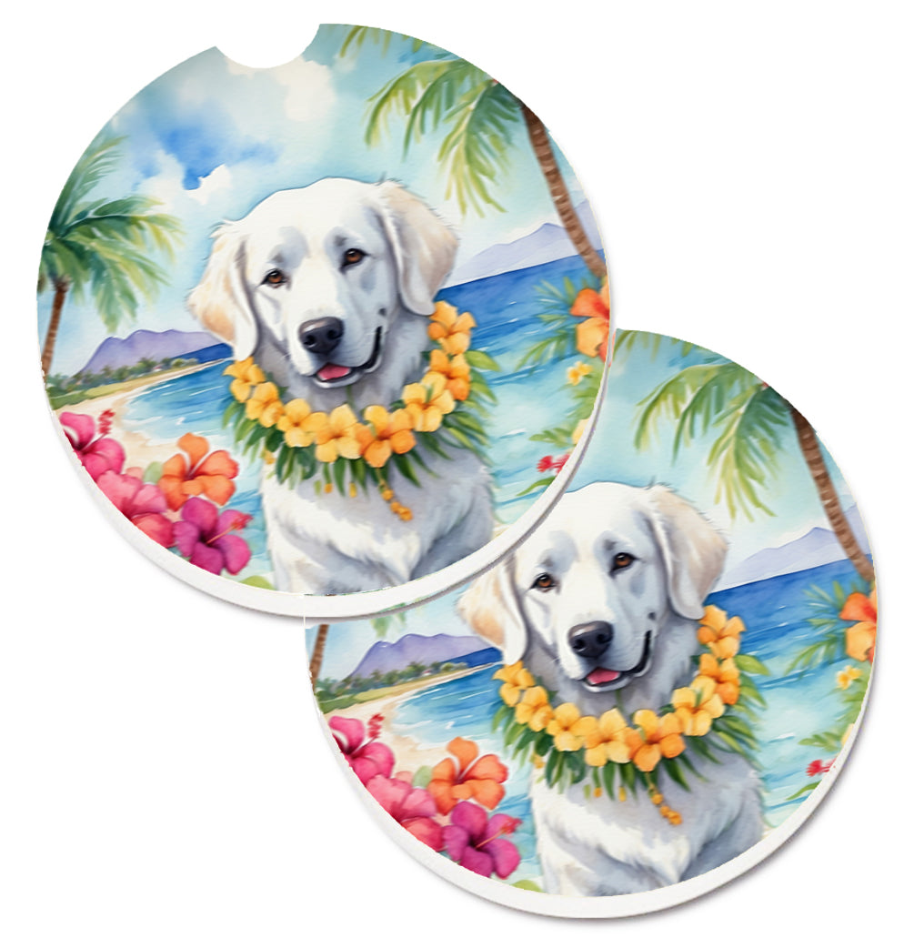 DAC6461CARC 2.5 x 2.5 in. Kuvasz Luau Cup Holder Car Coasters - Set of 2