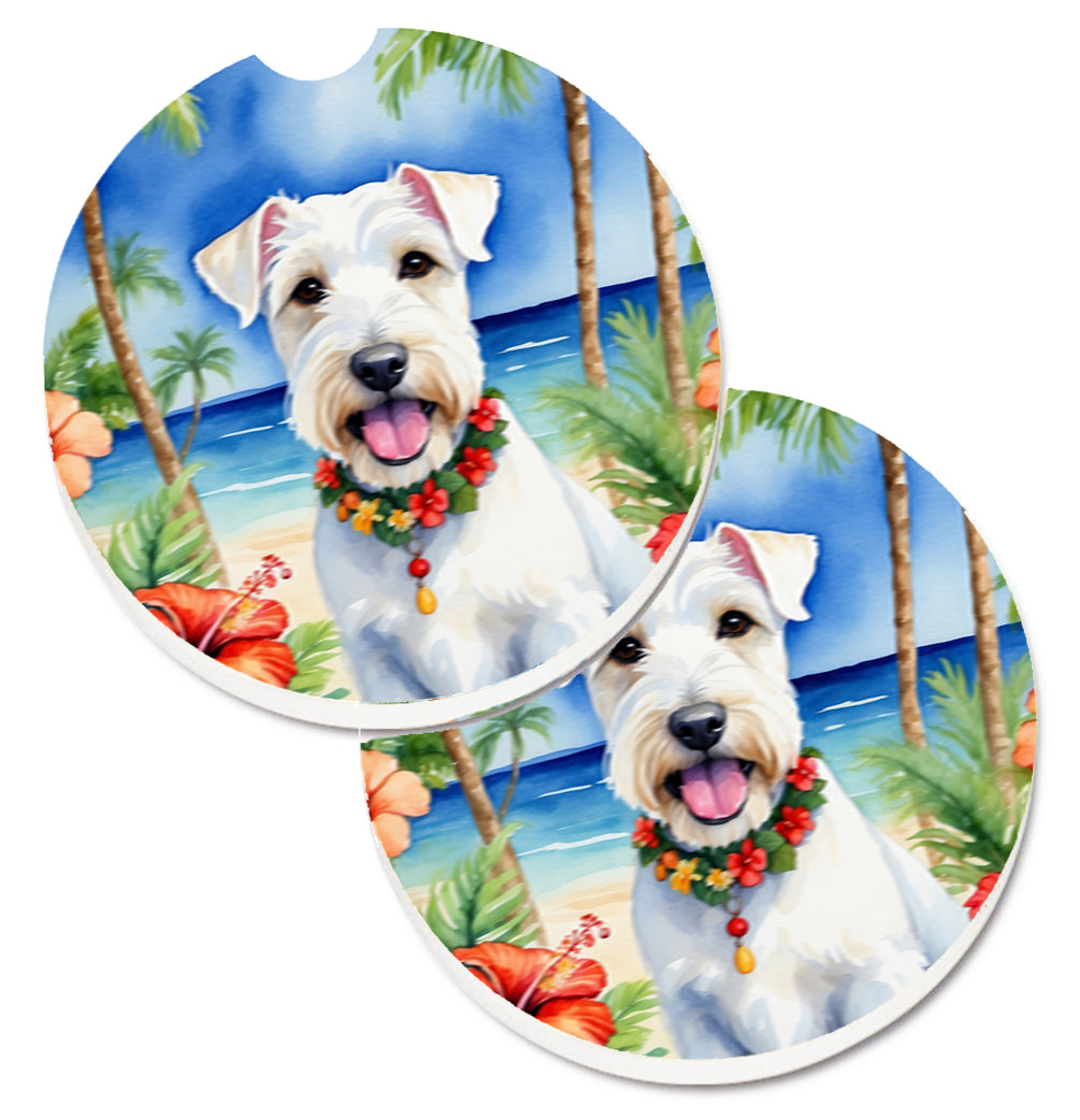 DAC6517CARC 2.5 x 2.5 in. Sealyham Terrier Luau Cup Holder Car Coasters - Set of 2