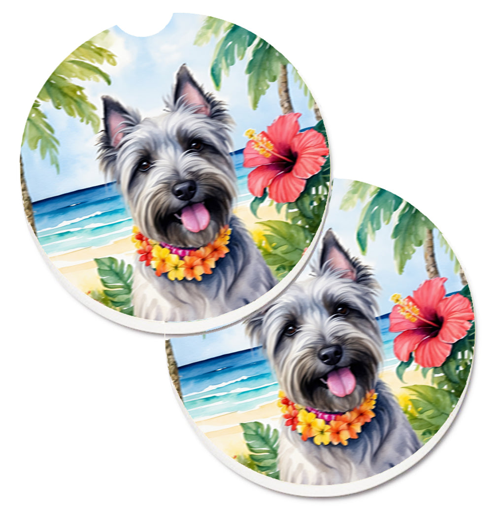 DAC6524CARC 2.5 x 2.5 in. Skye Terrier Luau Cup Holder Car Coasters - Set of 2