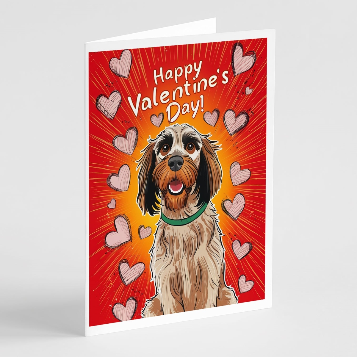 DAC7936GCA7P 5 x 7 in. Wirehaired Pointing Griffon Happy Valentines Day Greeting Cards - Pack of 8