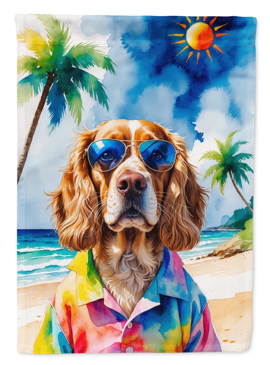 DAC8271CHF 40 x 28 in. Cocker Spaniel Summer Beach Time House Flag