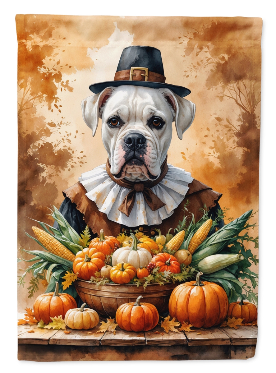 DAC8304CHF 40 x 28 in. White Boxer Thanksgiving House Flag