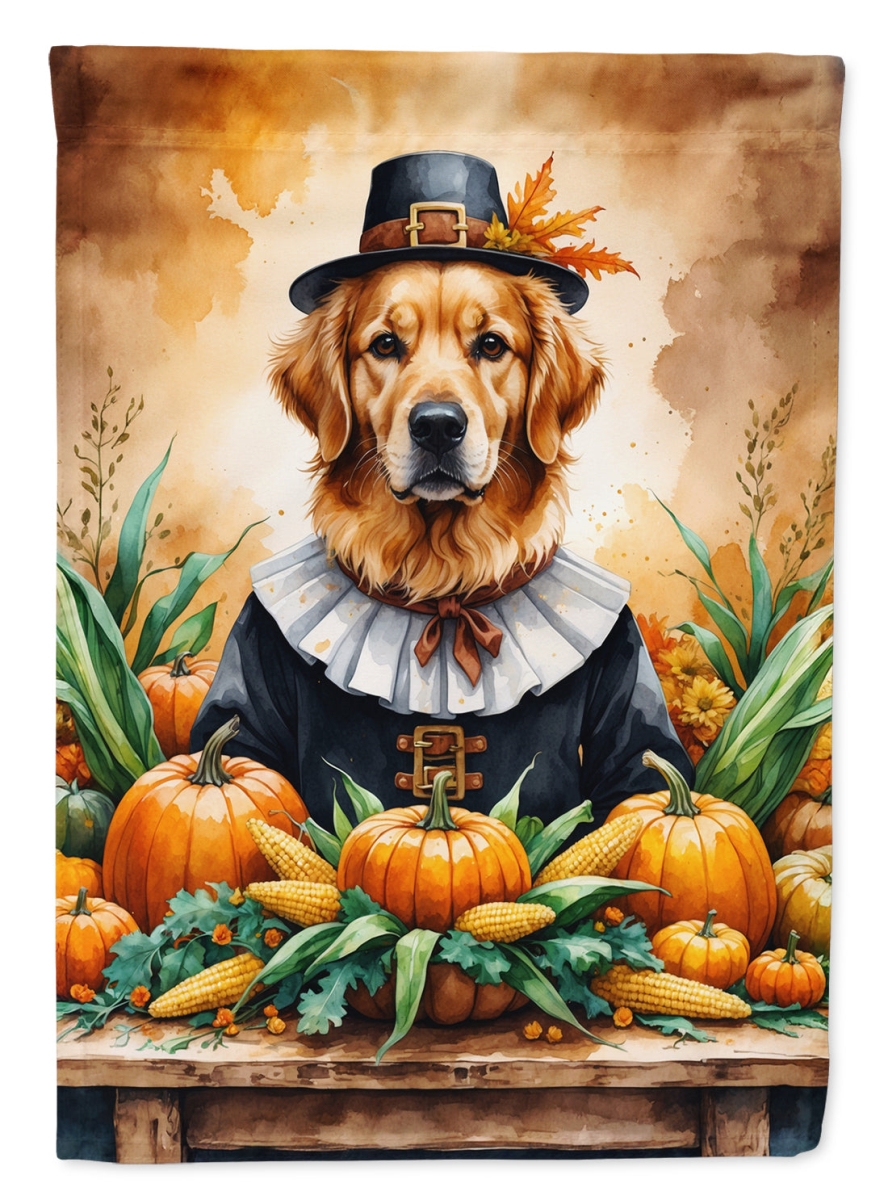 DAC8317CHF 40 x 28 in. Golden Retriever Thanksgiving House Flag