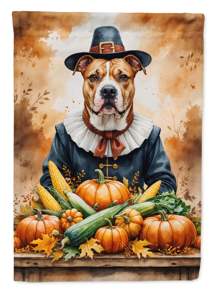 DAC8325CHF 40 x 28 in. Pit Bull Terrier Thanksgiving House Flag