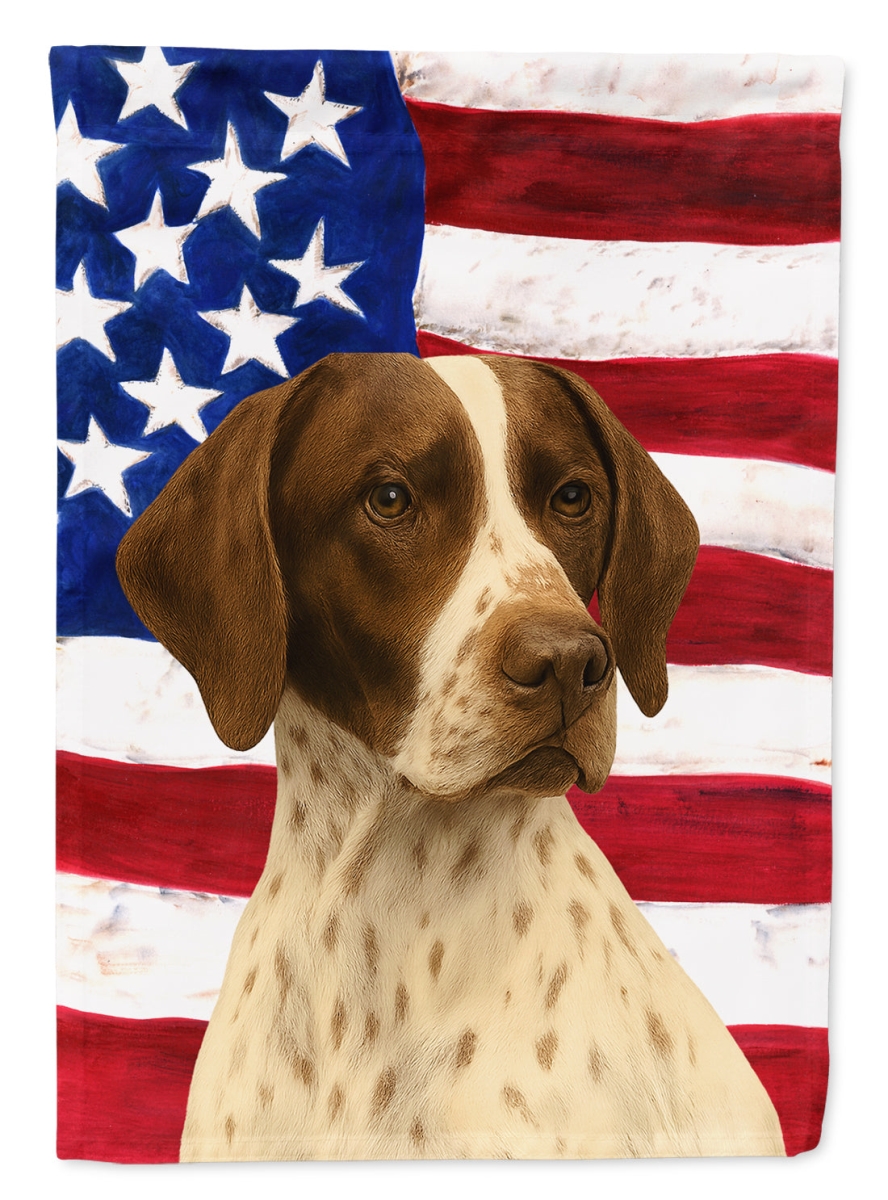 WDK6394CHF 40 x 28 in. Liver & White Pointer American Flag House Flag