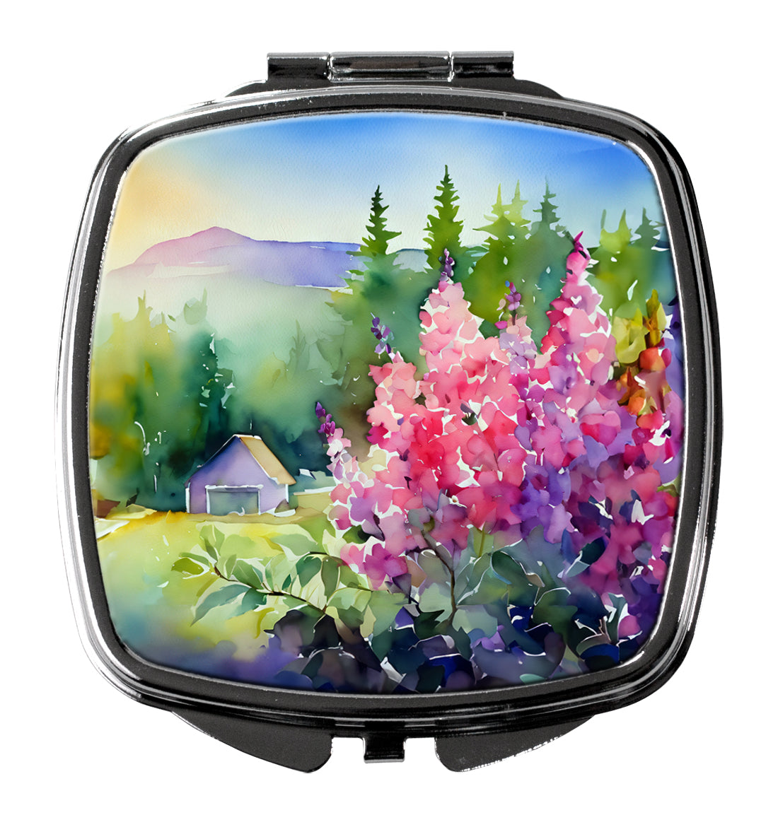 DAC1646SCM 3 x 2.75 in. Idaho Syringa in Watercolor Compact Mirror