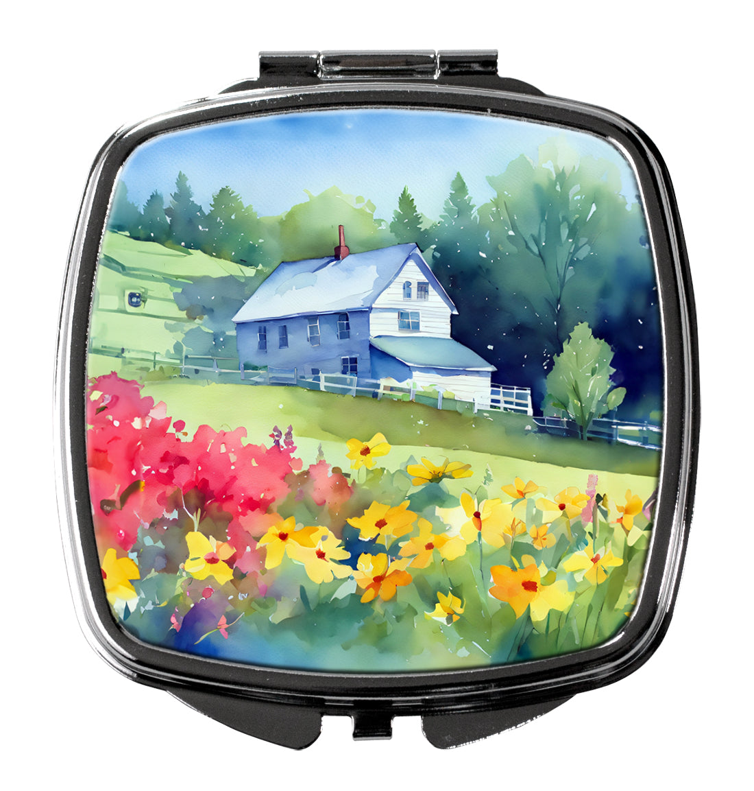 DAC1668SCM 3 x 2.75 in. Massachusetts Mayflowers in Watercolor Compact Mirror