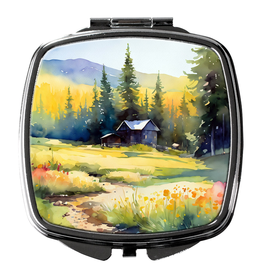 DAC1680SCM 3 x 2.75 in. Montana Bitterroot in Watercolor Compact Mirror