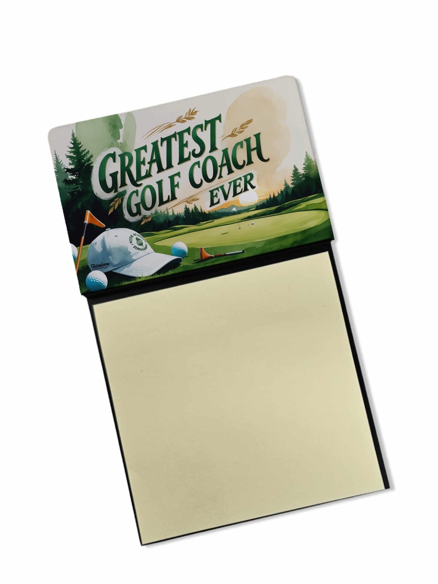 DAC8816TSN 5.25 x 3.25 in. Greatest Golf Coach Ever Funny Sticky Note Holder for Teachers Gift