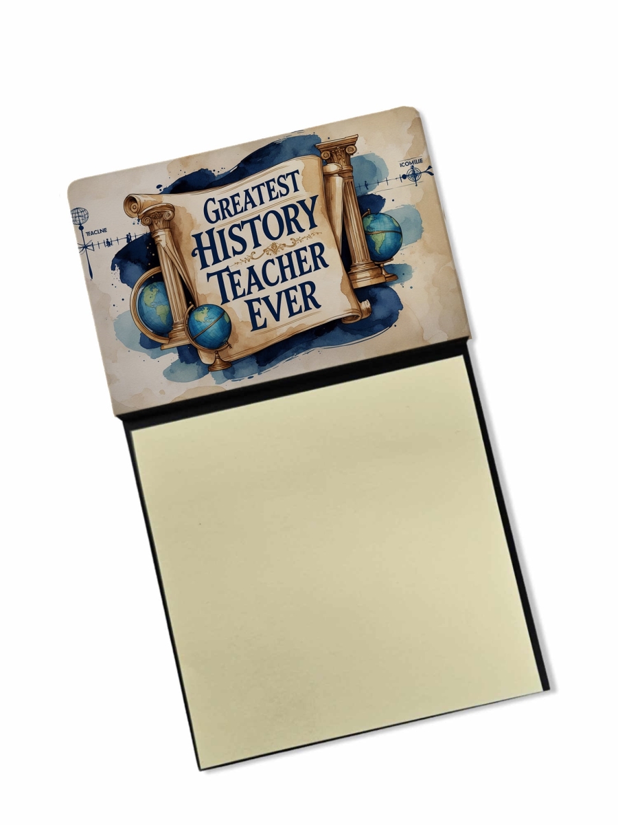 DAC8828TSN 5.25 x 3.25 in. Greatest History Teacher Ever Funny Sticky Note Holder for Teachers Gift