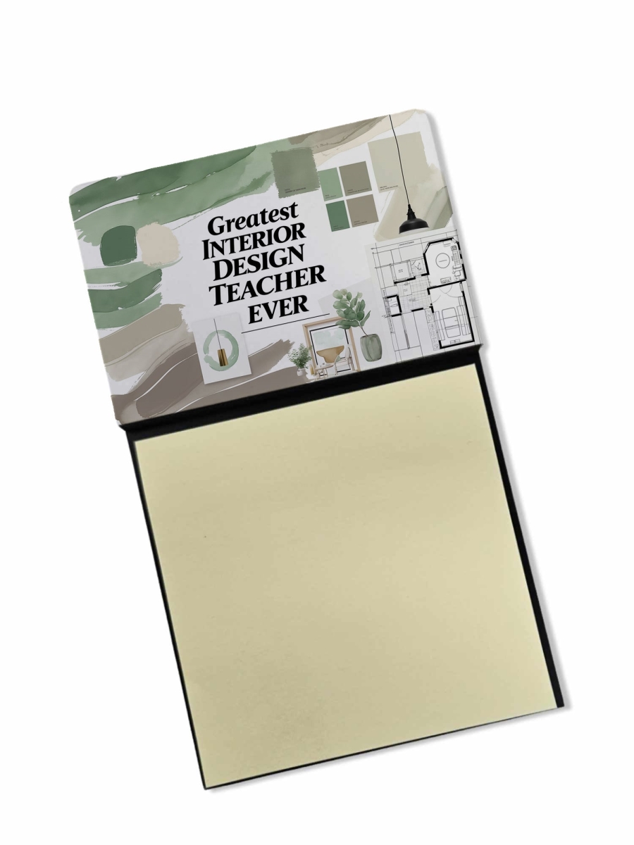 DAC8833TSN 5.25 x 3.25 in. Greatest Interior Design Teacher Ever Funny Sticky Note Holder for Teachers Gift