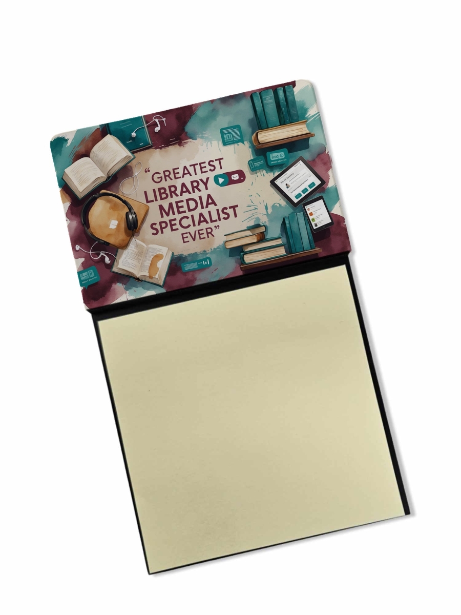 DAC8842TSN 5.25 x 3.25 in. Greatest Library Media Specialist Ever Funny Sticky Note Holder for Teachers Gift