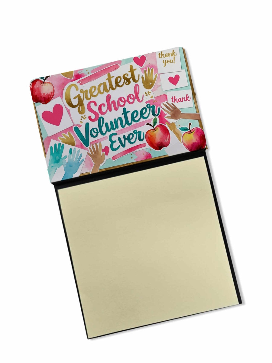 DAC8868TSN 5.25 x 3.25 in. Greatest School Volunteer Ever Funny Sticky Note Holder for Teachers Gift