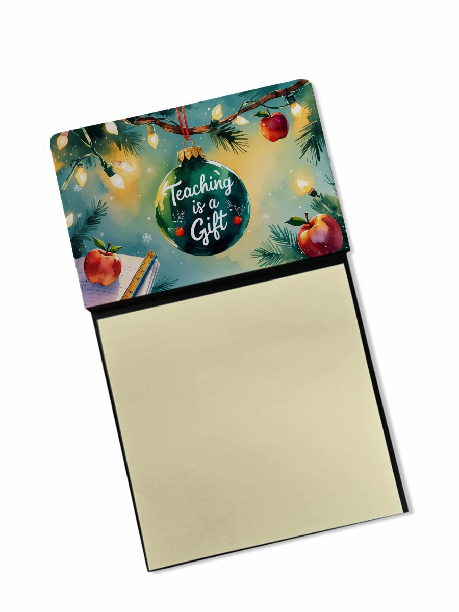 DAC8957TSN 5.25 x 3.25 in. Christmas Teaching is a Gift Funny Sticky Note Holder for Teachers Gift