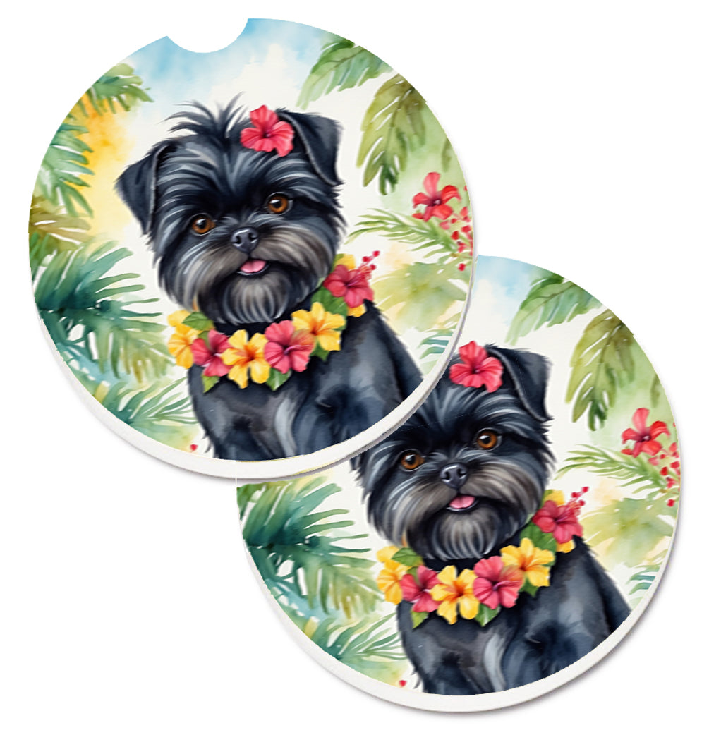 DAC6344CARC 2.5 x 2.5 in. Affenpinscher Luau Cup Holder Car Coasters - Set of 2