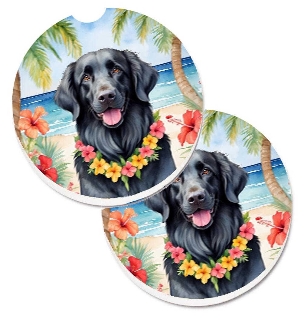 Flat-Coated Retriever Coasters - Multicolor - Set of 2 - Sandstone