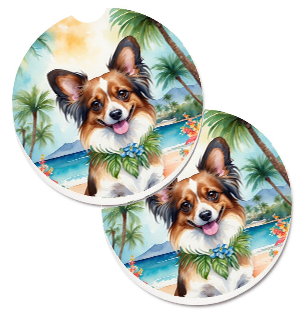 DAC6486CARC 2.5 x 2.5 in. Papillon Luau Cup Holder Car Coasters - Set of 2