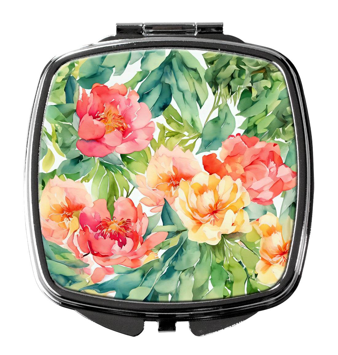 DAC1649SCM 3 x 2.75 in. Indiana Peonies in Watercolor Compact Mirror